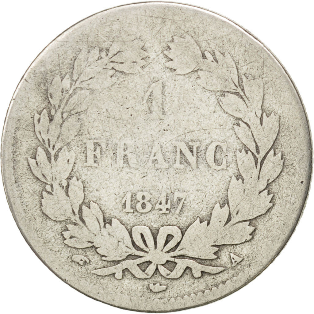Monnaie, France, Louis-Philippe, Franc, 1847, Paris, B, Argent, KM:748.1
