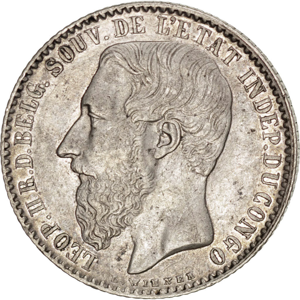 Stato Libero del Congo, Leopold II, Franc, 1891, SPL-, Argento, KM:6