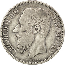 BELGIUM, 2 Francs, 2 Frank, 1867, KM #30.1, VF(30-35), Silver, 9.78