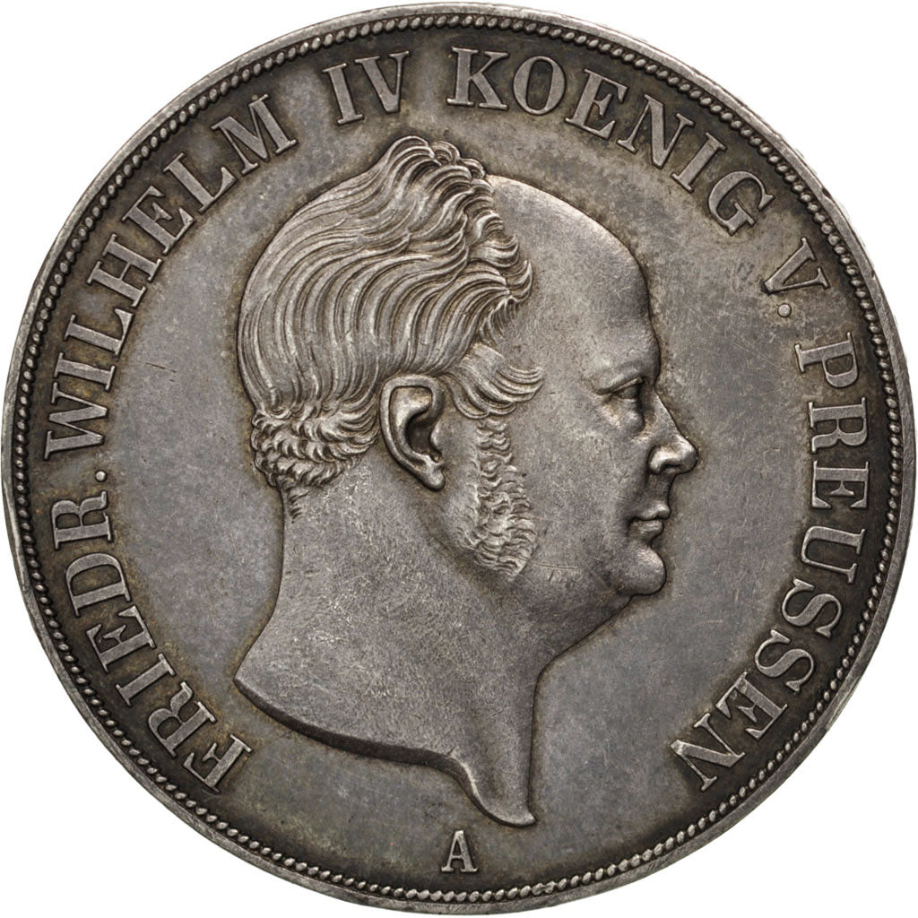 GERMAN STATES, 2 Thaler, 3-1/2 Gulden, 1856, Berlin, KM #467, AU(55-58),...