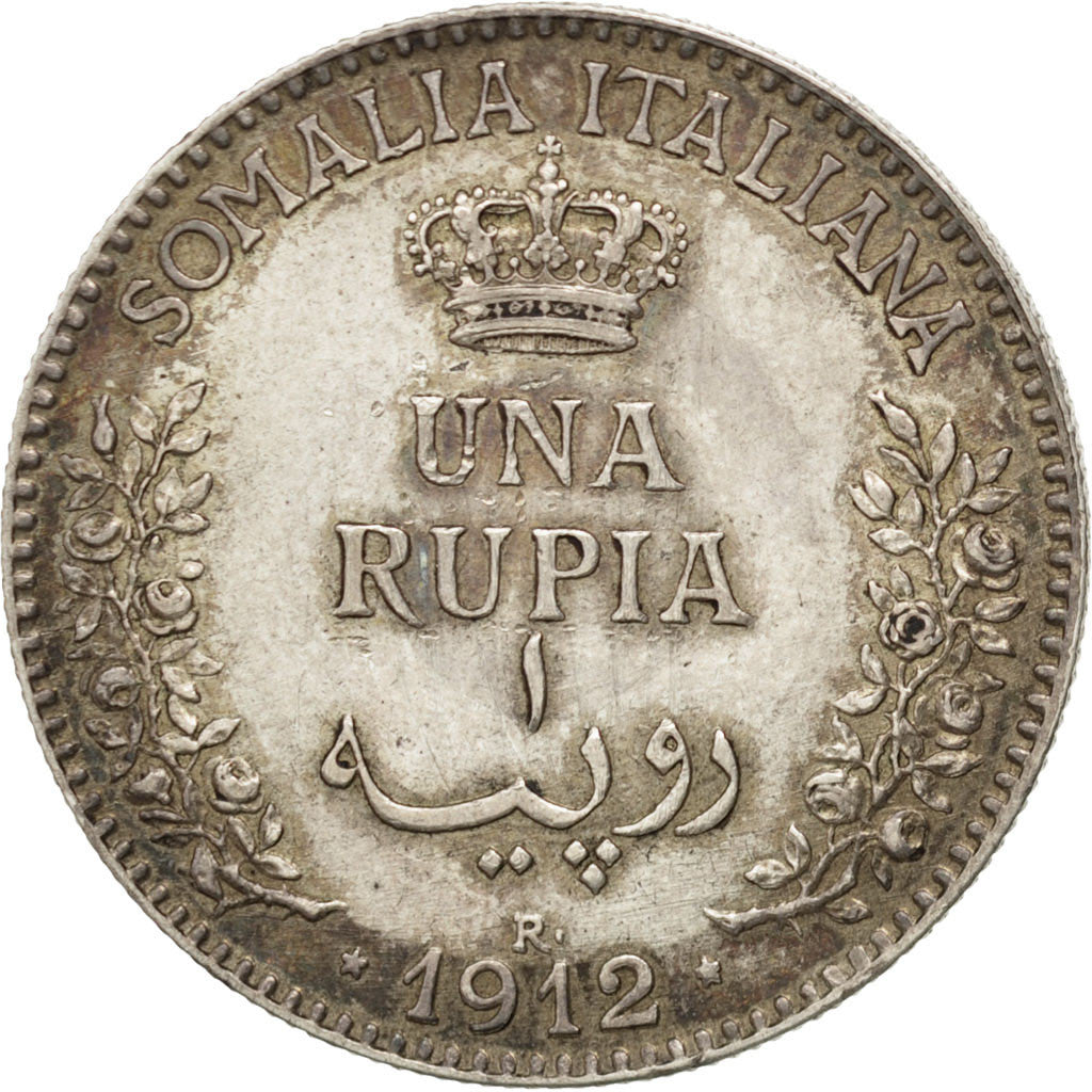 ITALIAN SOMALILAND, Rupia, 1912, Rome, KM #6, AU(55-58), Silver, 11.66