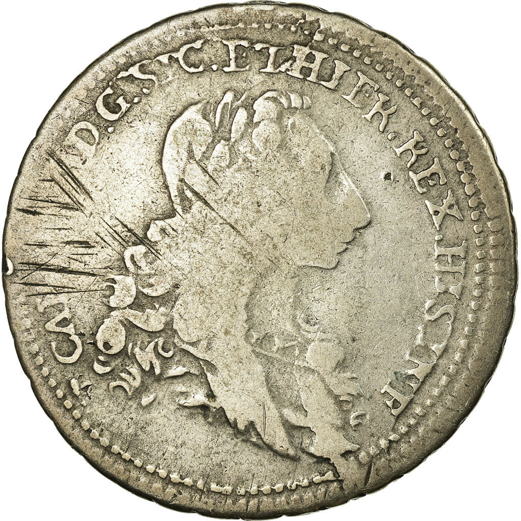 Coin, ITALIAN STATES, SICILY, Carlo, 6 Tari, 1735, Palermo, VF(20-25), Silver