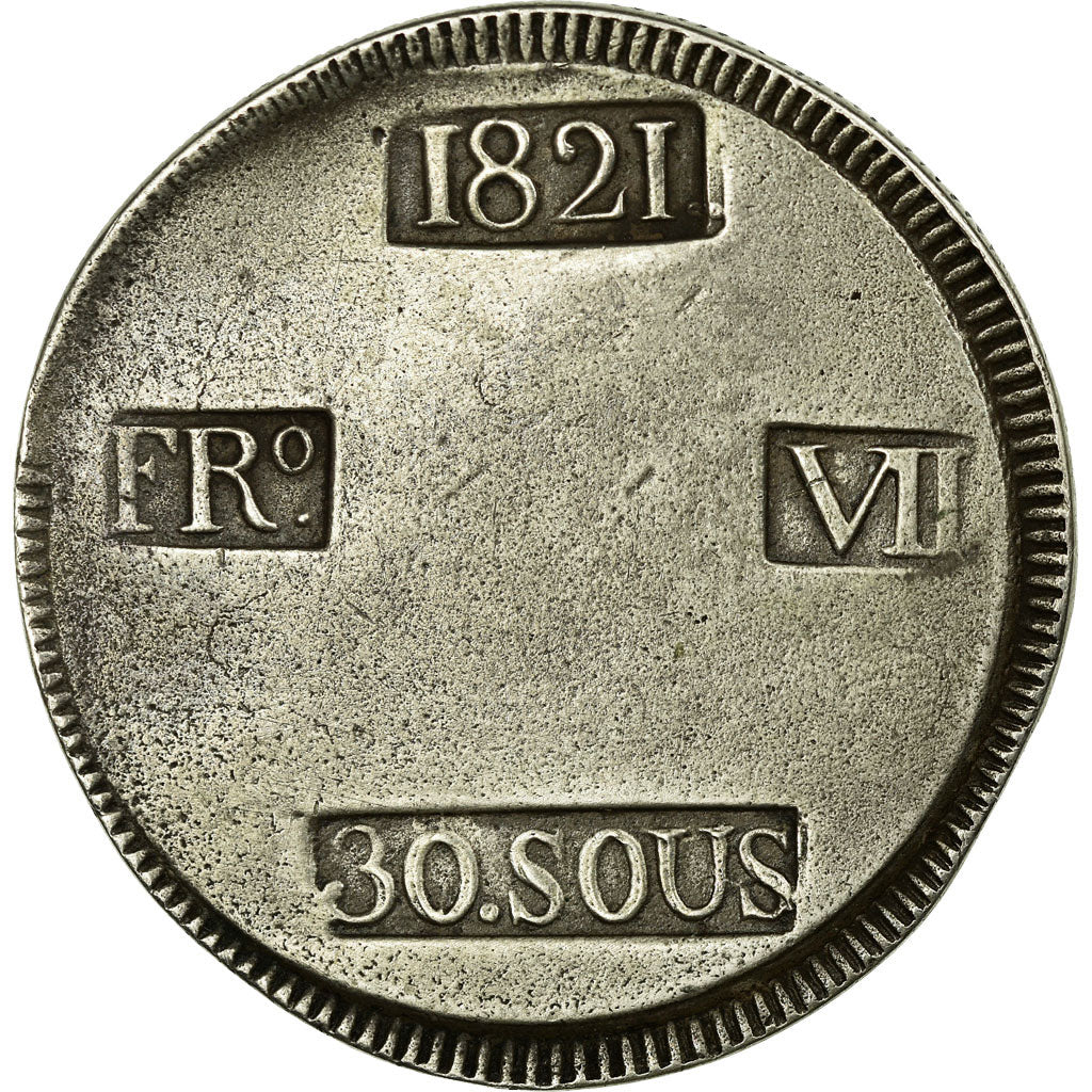Coin, Spain, MAJORCA, Ferdinand VII, 30 Sueldos, Sous, 1821, EF(40-45), Silver