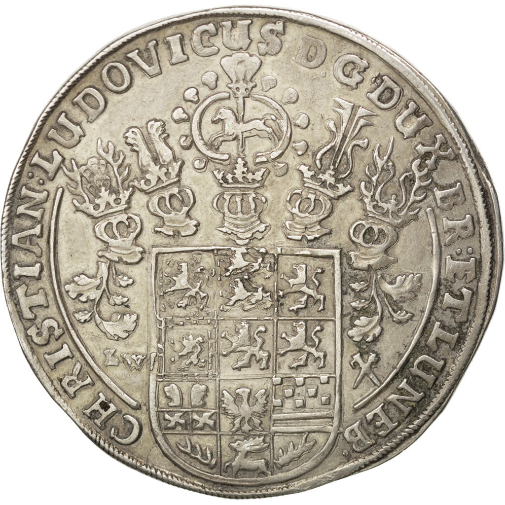 Allemagne, Brunswick-Lunebourg-Celle, Christian Ludwig, 1 Thaler 1662 LW, KM 211