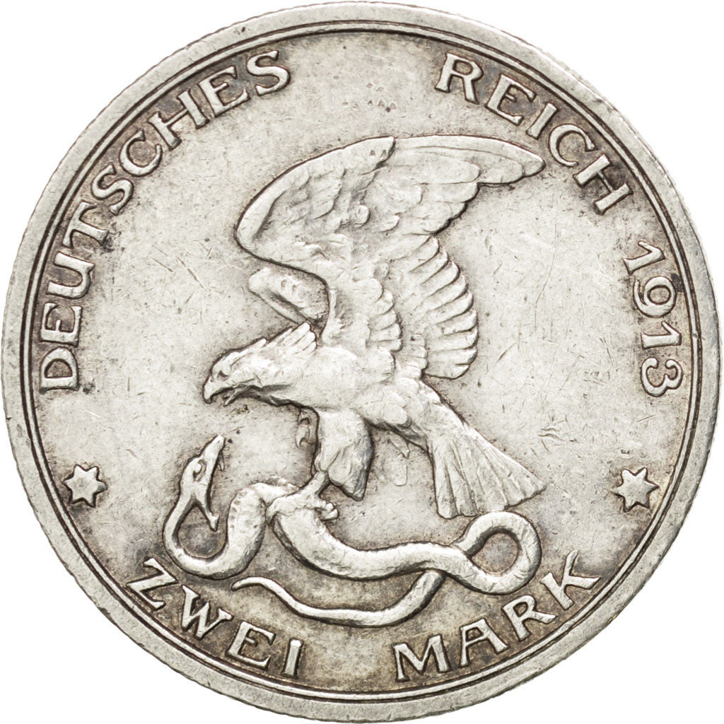German States, 2 Mark, 1913, Berlin, KM #532, EF(40-45), Silver, 28, 11.10
