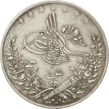 EGYPT, 10 Qirsh, 1885, Misr, KM #295, AU(50-53), Silver, 14.02