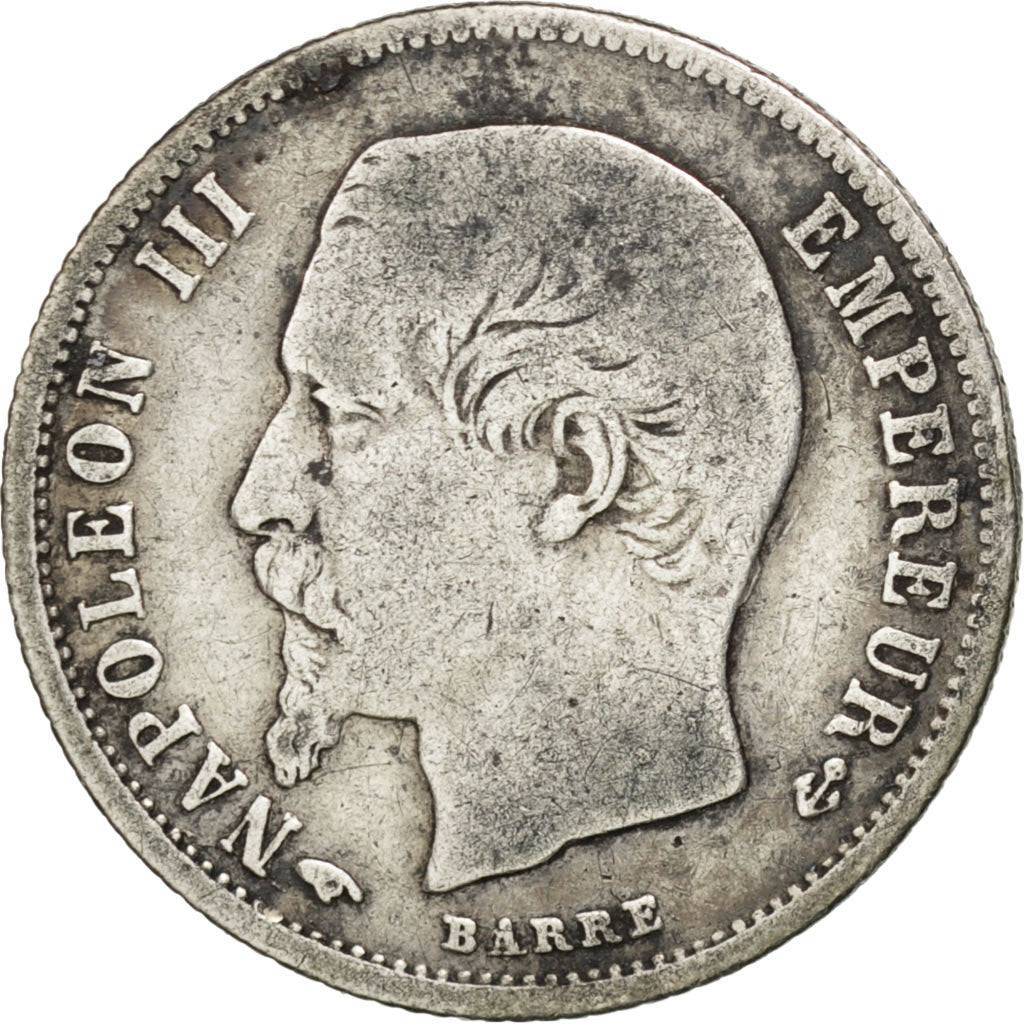 Moneda, Francia, Napoleon III, Napoléon III, 50 Centimes, 1859, Paris, BC+