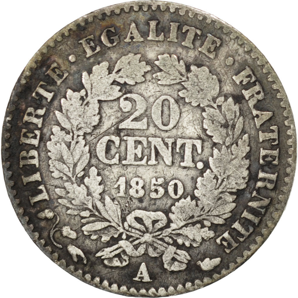 IIème République, 20 Centimes Cérès 1850 Paris, KM 758.1