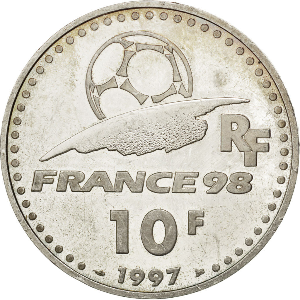 Francia, 10 Francs, 1997, BB+, Argento, KM:1164