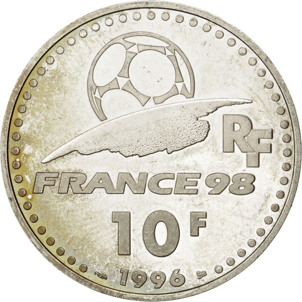 FRANCE, 10 Francs, 1996, KM #1166, AU(50-53), Silver, 22.13