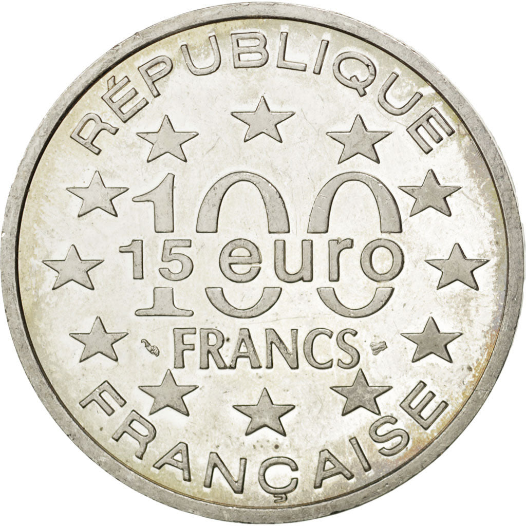 FRANCE, 100 Francs-15 Euro, 1997, KM #1174, AU(50-53), Silver, 22.21