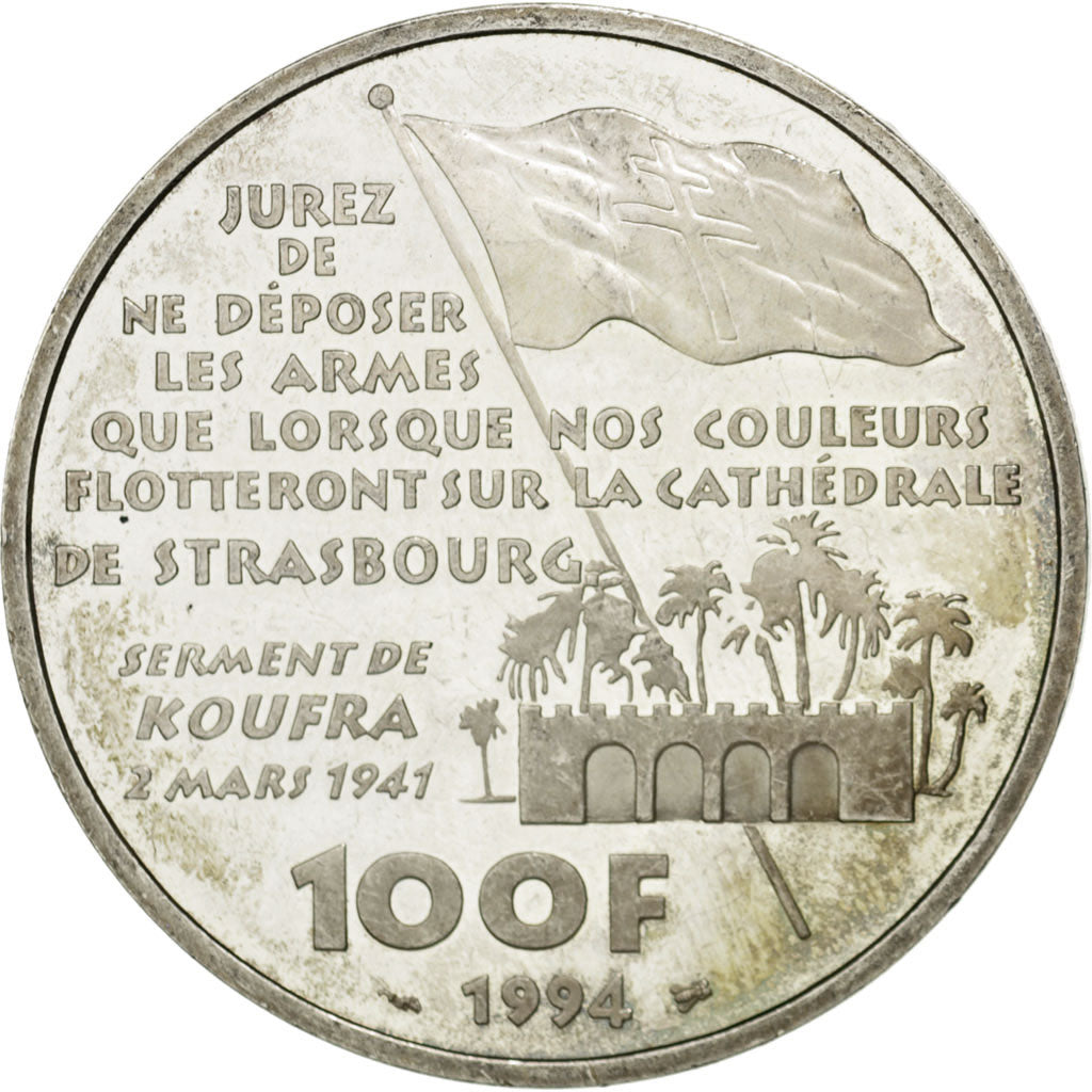 Vème République, 100 Francs Maréchal Leclerc, Serment de Koufra, KM 1039