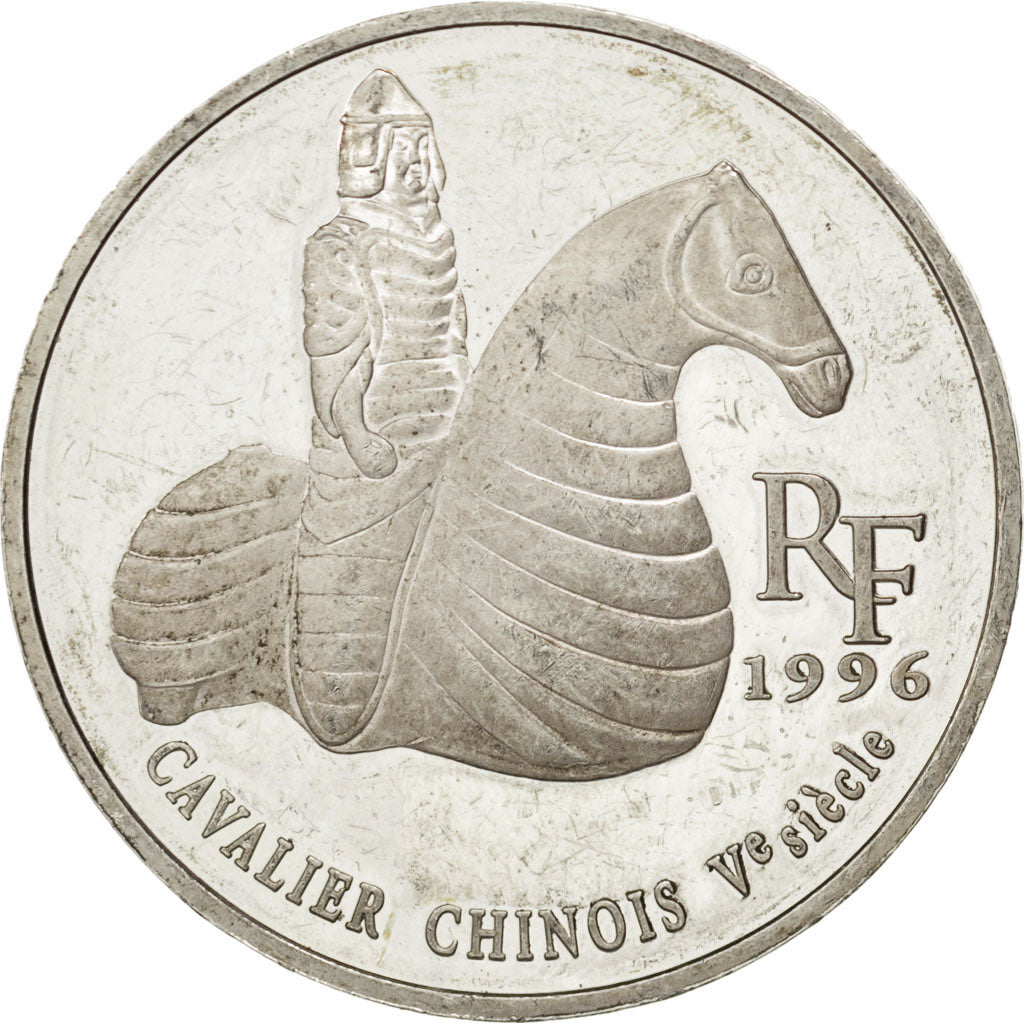 FRANCE, 10 Francs-1.5 Euro, 1996, KM #1158, AU(50-53), Silver, 22.22