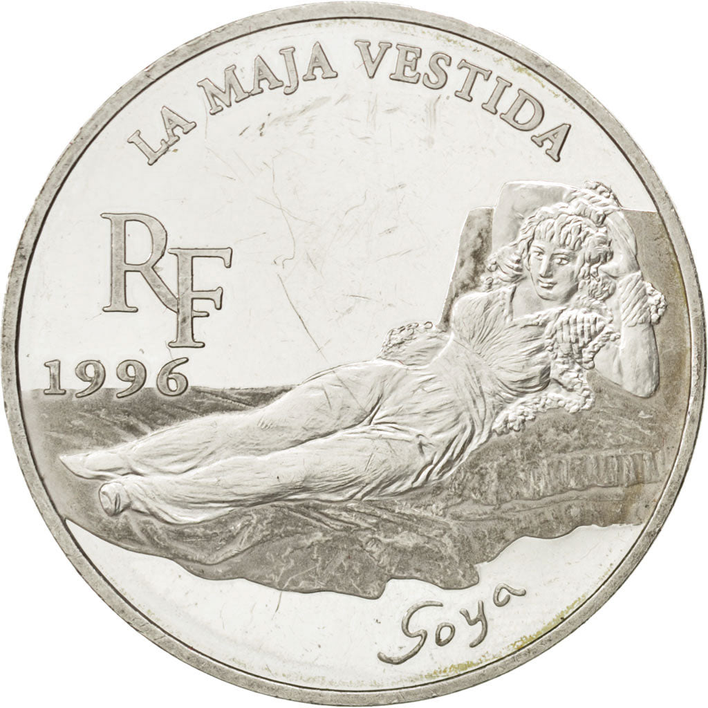 FRANCE, 10 Francs-1.5 Euro, 1996, KM #1148, AU(50-53), Silver, 22.26