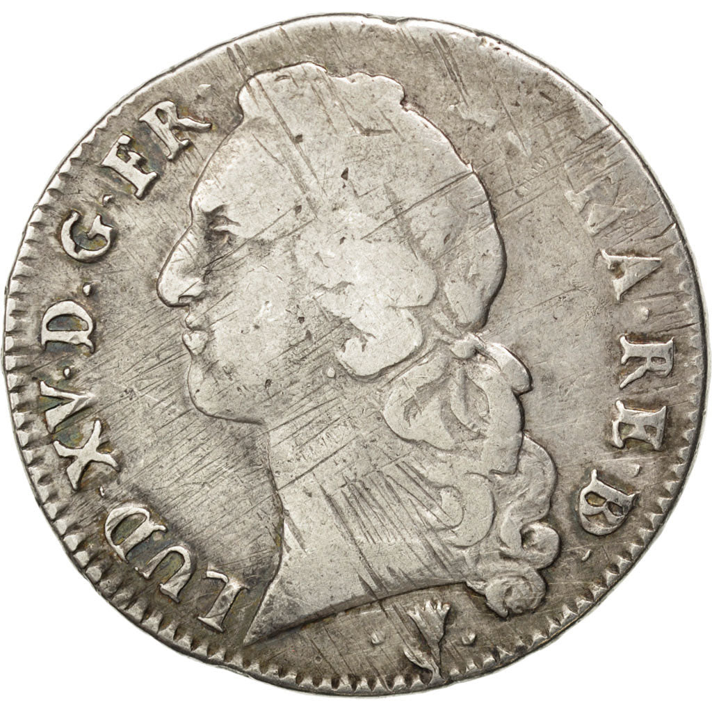 FRANCE, Écu de Béarn au bandeau, ECU, 1753, Pau, KM #518, F(12-15), Silver, Ga..