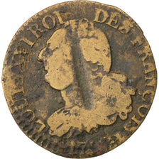 Constitution, 3 Deniers François 1792 Limoges, KM 608.2