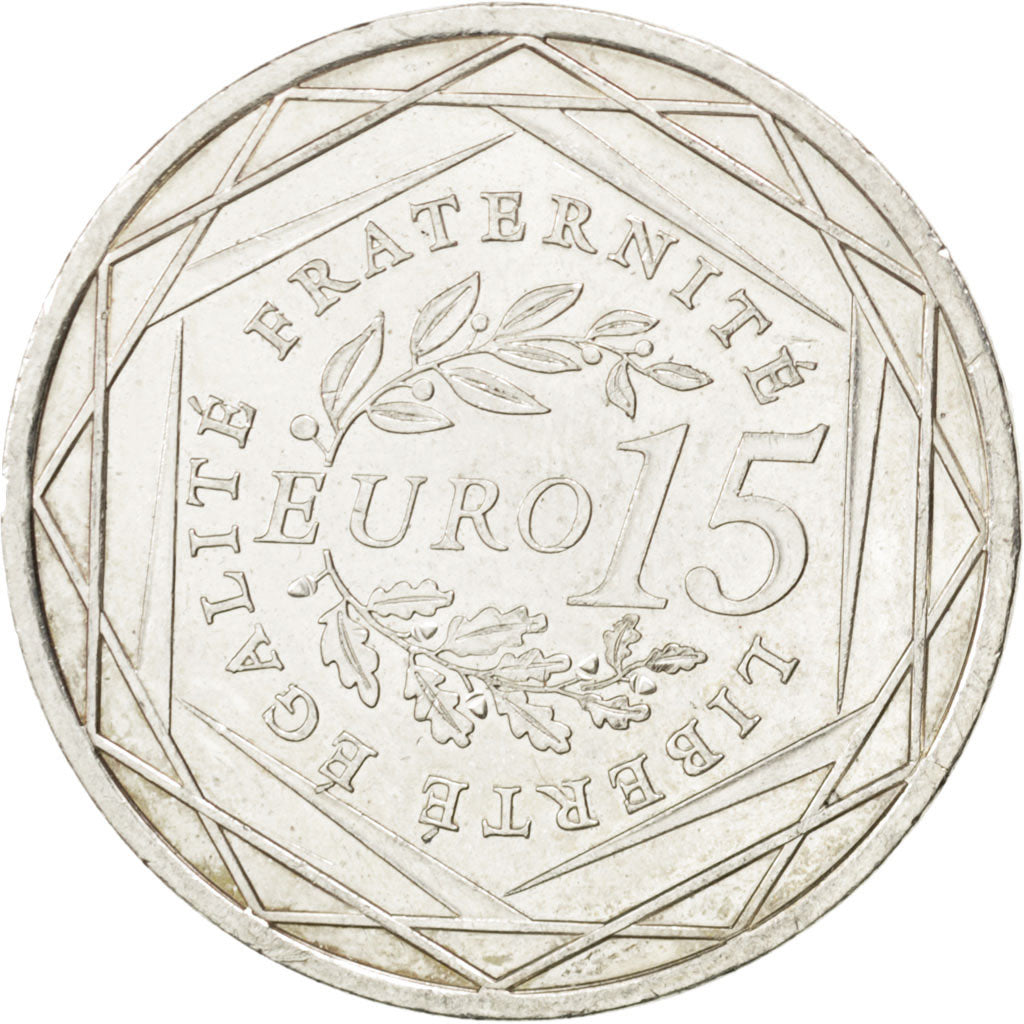 FRANCE, 15 Euro, 2008, KM #1535, AU(55-58), Silver, 31, Gadoury #2, 15.00