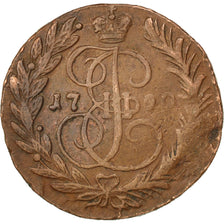 Moneta, Russia, Catherine II, 2 Kopeks, 1790, Ekaterinbourg, MB+, Rame, KM:58.3