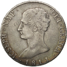 Spain, 20 Réales, 1811, Madrid, KM #551.2, EF(40-45), Silver, 26.71