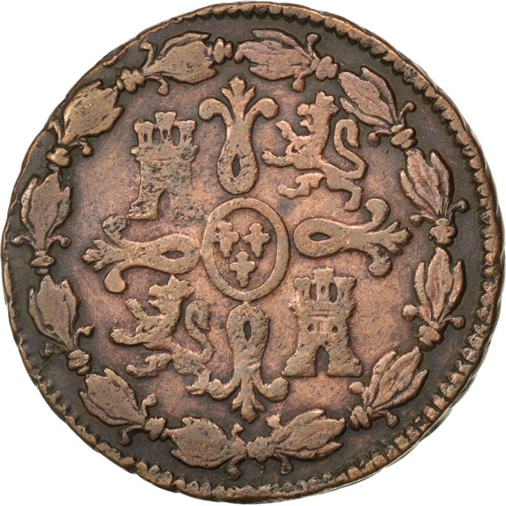 Spain, 8 Maravedis, 1806, Ségovie, KM #428, VF(30-35), Copper, 12.97