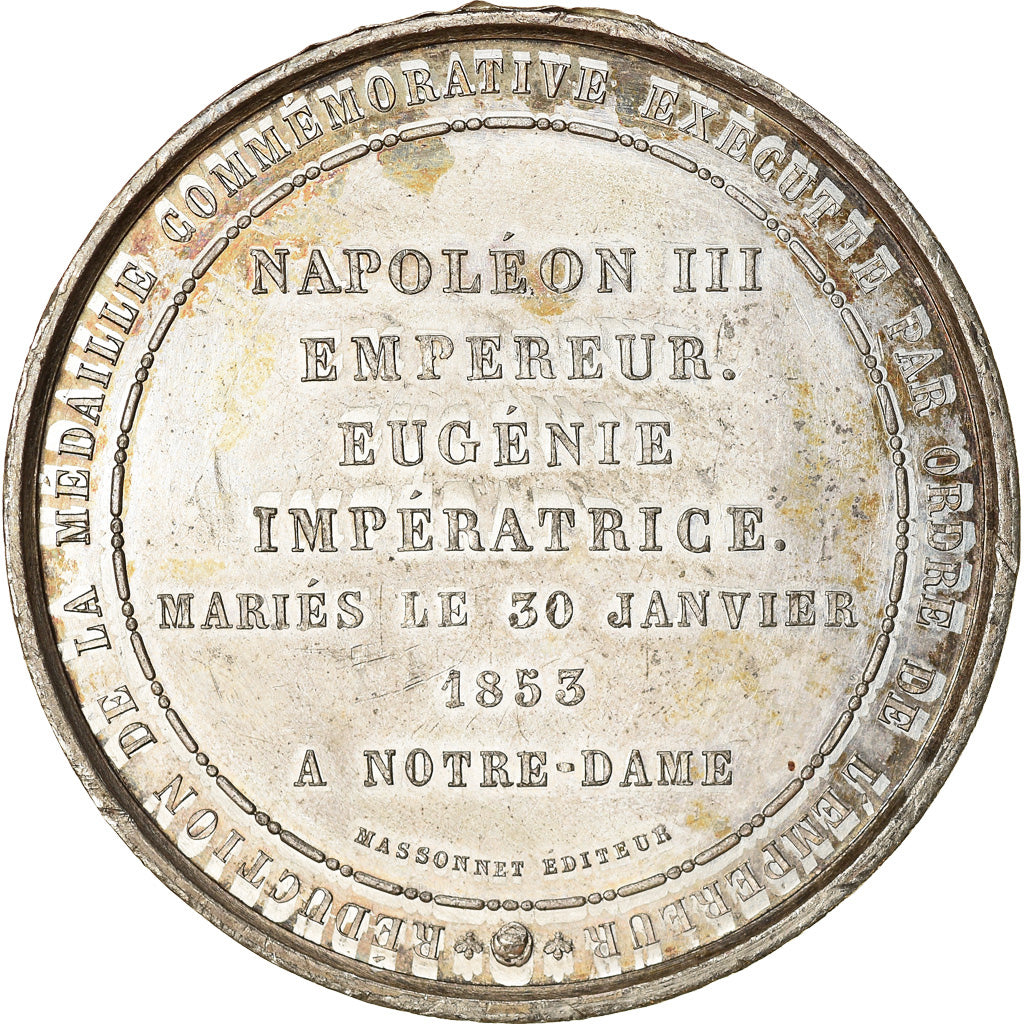 Francja, Medal, Mariage de Napoléon III et Eugénie à Notre Dame, 1853