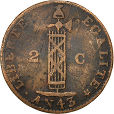 HAITI, 2 Centimes, 1846, KM #27.1, VF(20-25), Copper, 24, 5.10