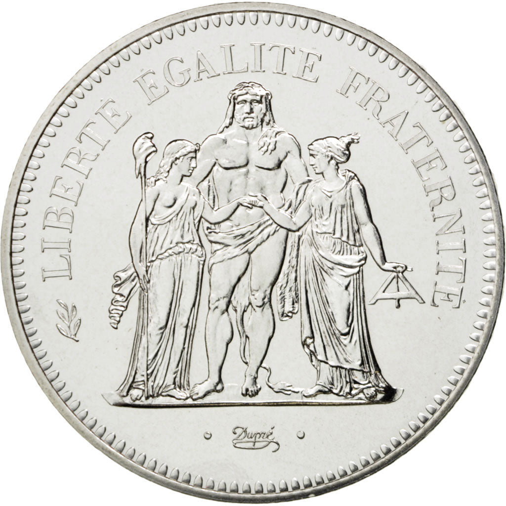 FRANCE, Hercule, 50 Francs, 1974, Paris, KM #941.1, MS(63), Silver, 41, Gadoury.