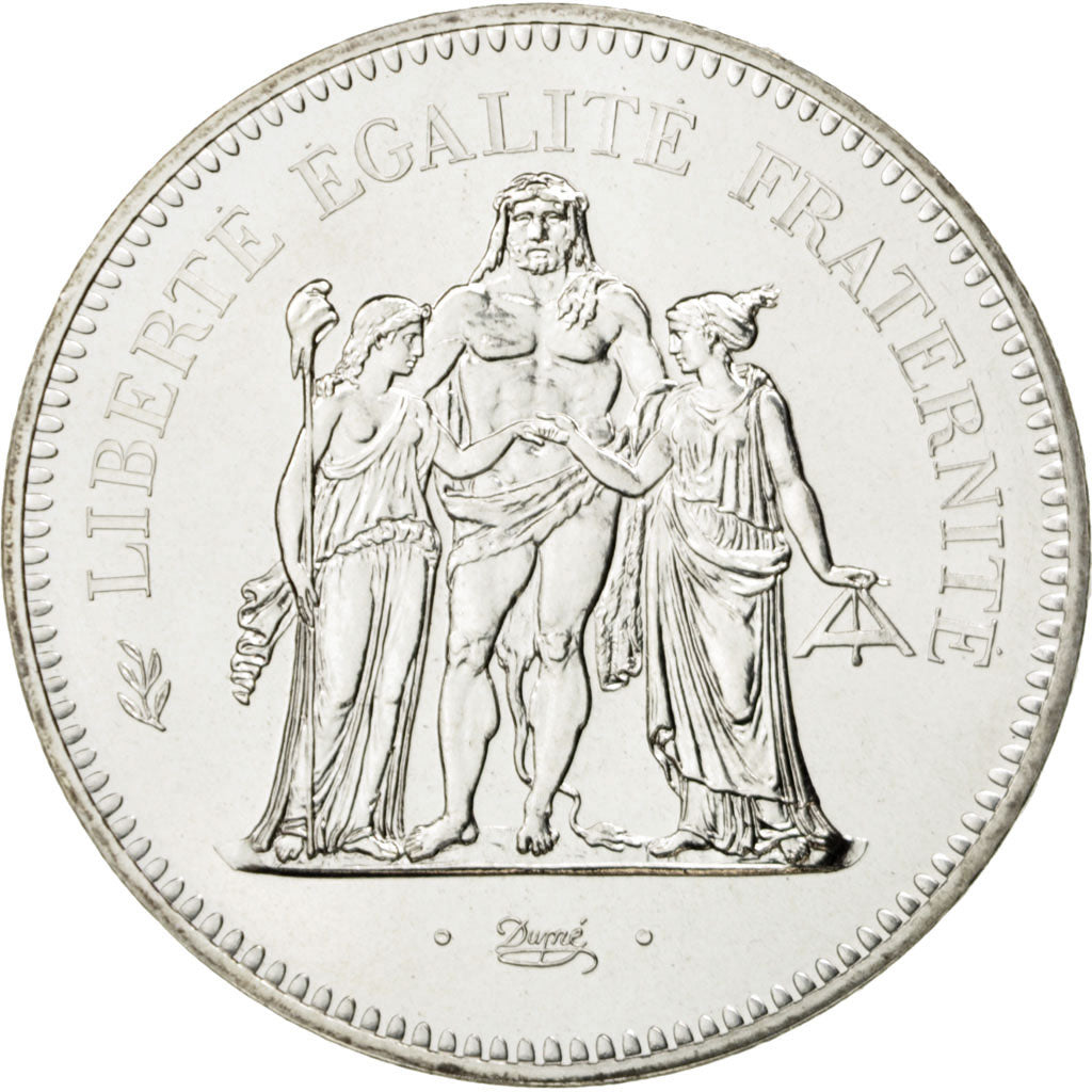 FRANCE, Hercule, 50 Francs, 1977, Paris, KM #941.1, MS(63), Silver, 41, Gadoury.