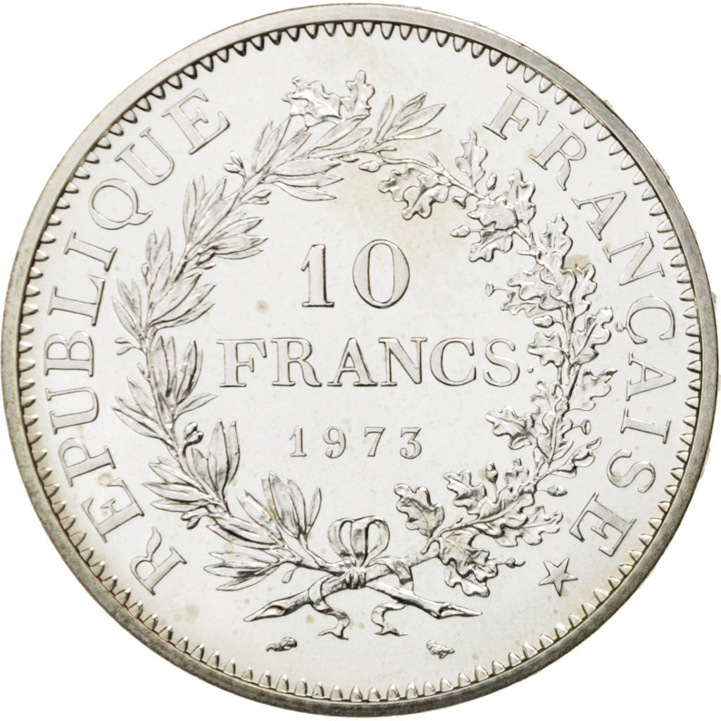 FRANCE, Hercule, 10 Francs, 1973, Paris, KM #932, MS(63), Silver, 37, Gadoury...