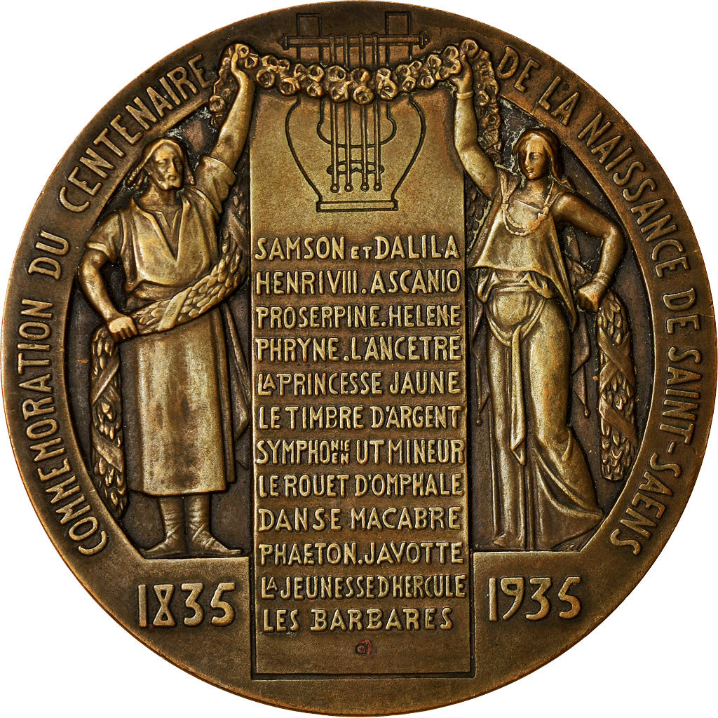 France, Médaille, Musique, Centenaire de la Naissance de Camille Saint-Saëns