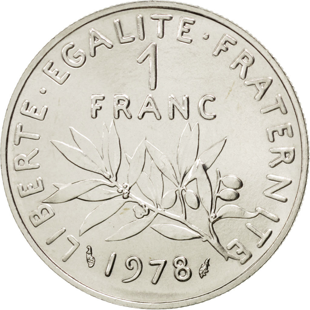 FRANCE, Semeuse, Franc, 1978, Paris, KM #925.1, MS(63), Nickel, 24, Gadoury...