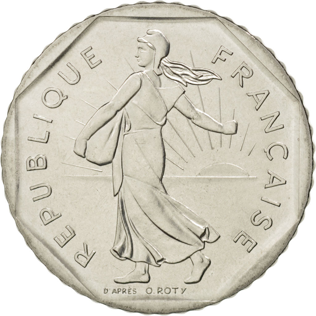 Munten, Frankrijk, Semeuse, 2 Francs, 1987, UNC-, Nickel, KM:942.1, Gadoury:547