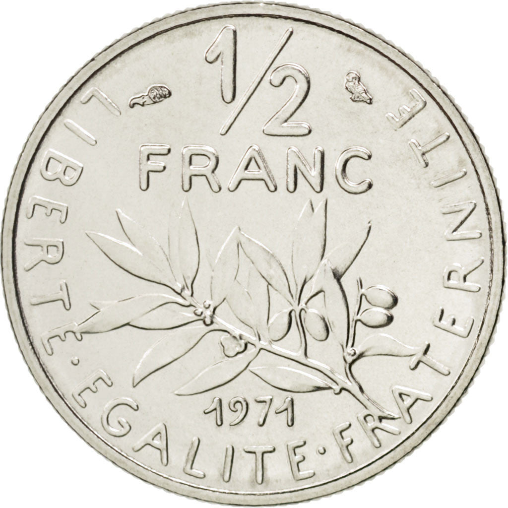 Francia, Semeuse, 1/2 Franc, 1971, SPL, Nichel, KM:931.1, Gadoury:429