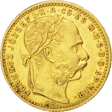 HUNGARY, 8 Forint 20 Francs, 1885, Kormoczbanya, KM #467, EF(40-45), Gold, 6.43