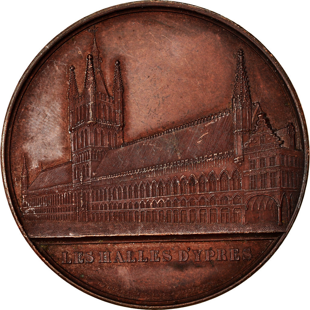 Belgium, Medal, Les Halles d'Ypres, 1849, Wiener, AU(50-53), Copper