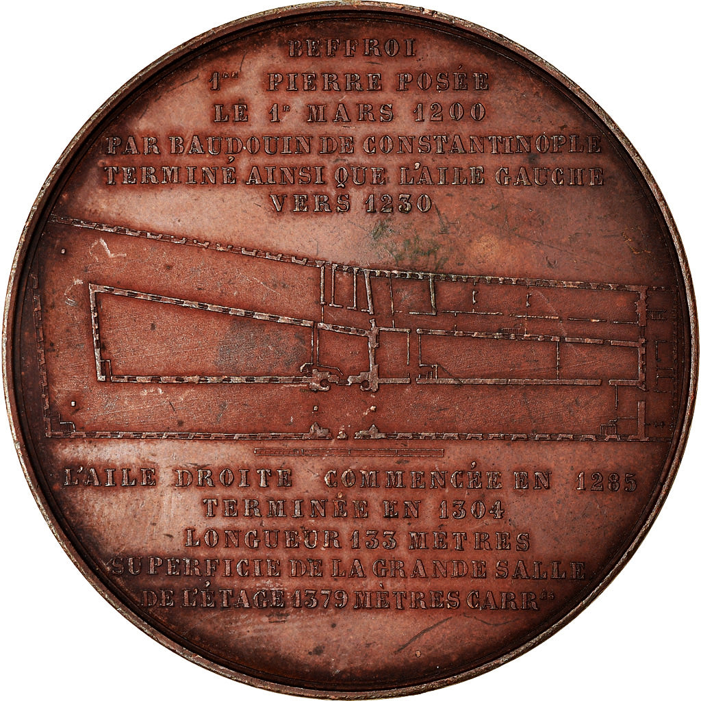 Belgium, Medal, Les Halles d'Ypres, 1849, Wiener, AU(50-53), Copper