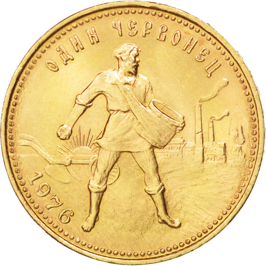 RUSSIA, Chervonetz, 10 Roubles, 1976, KM #85, MS(63), Gold, 8.54