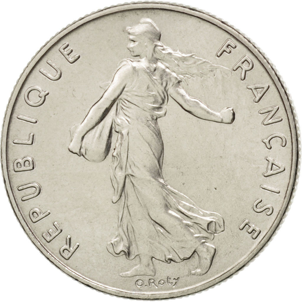 FRANCE, Semeuse, 1/2 Franc, 1987, Paris, KM #931.1, MS(63), Nickel, 19.5,...