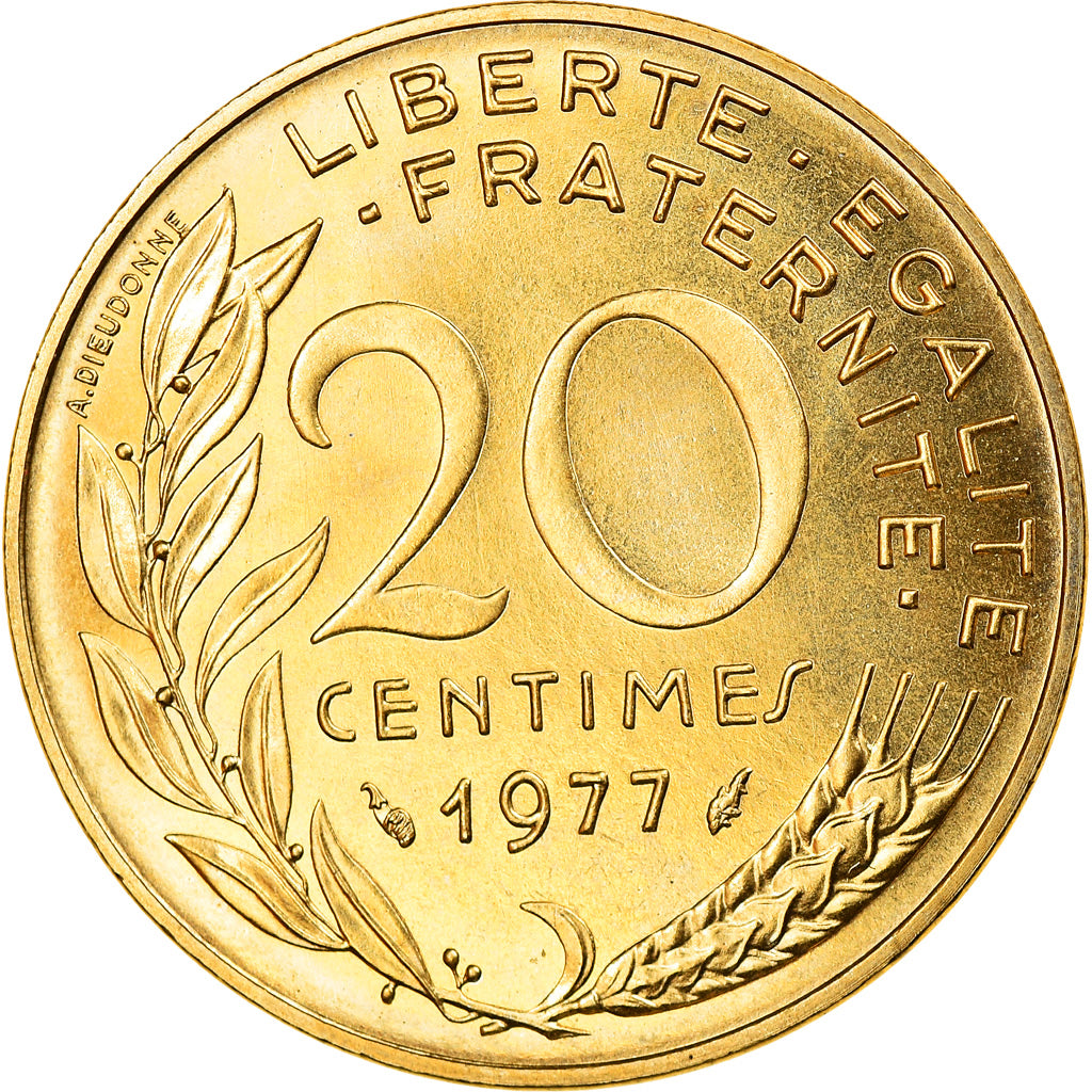 Monnaie, France, Marianne, 20 Centimes, 1977, FDC, Aluminum-Bronze, KM:930