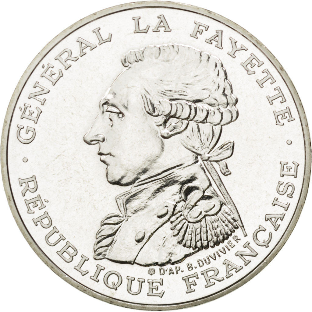 FRANCE, Lafayette, 100 Francs, 1987, KM #962, MS(63), Silver, 31, Gadoury #902,.