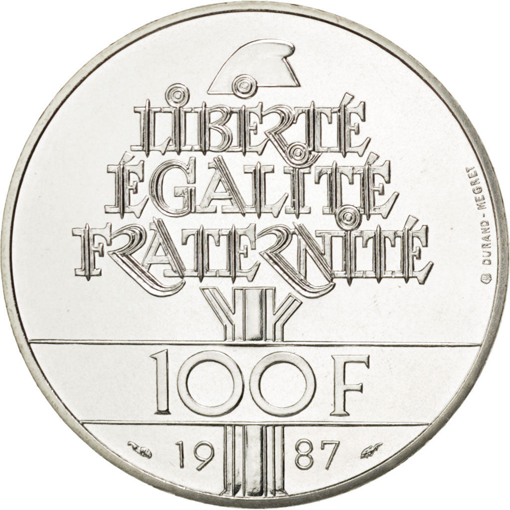 FRANCE, Lafayette, 100 Francs, 1987, KM #962, MS(63), Silver, 31, Gadoury #902,.