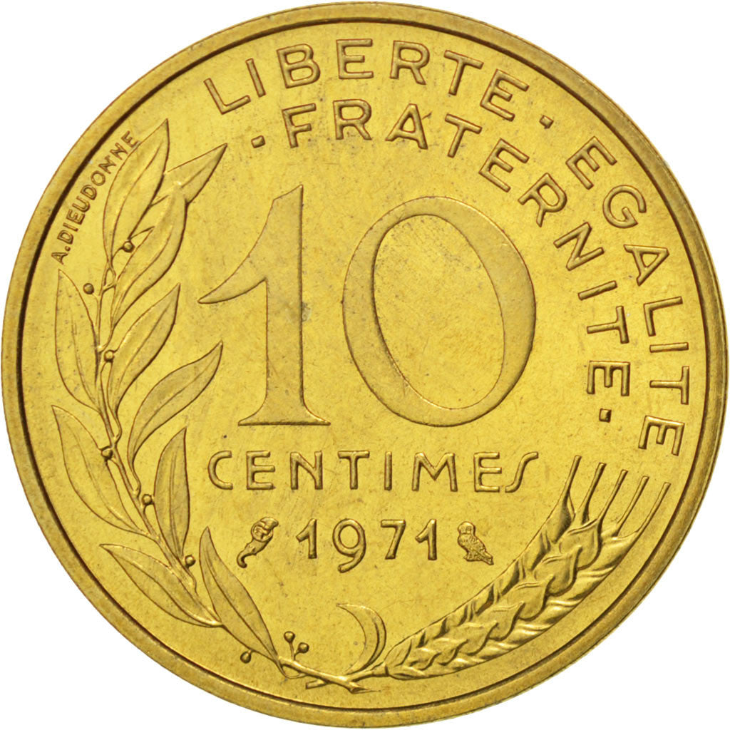 Vème République, 10 Centimes Marianne 1971, KM 929
