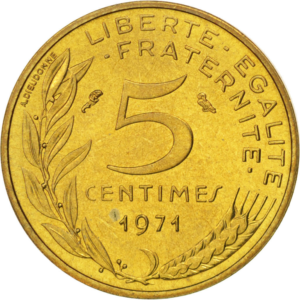 Coin, France, Marianne, 5 Centimes, 1971, MS(63), Aluminum-Bronze, KM:933