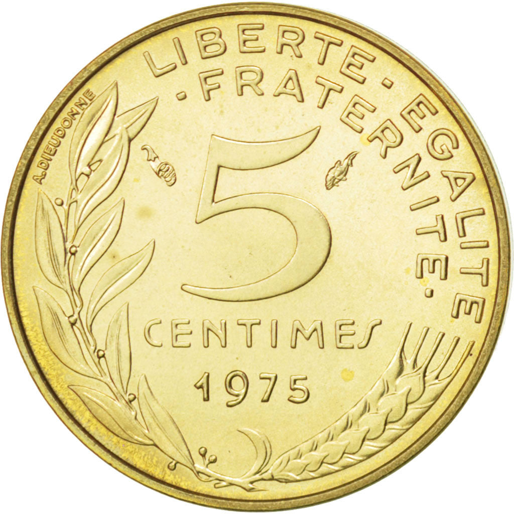 Monnaie, France, Marianne, 5 Centimes, 1975, SPL, Aluminum-Bronze, KM:933