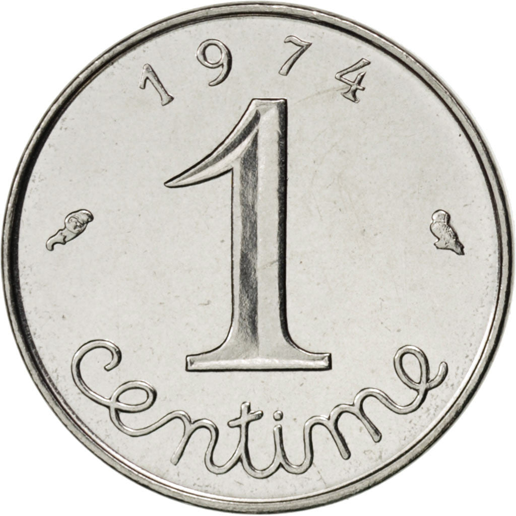 Coin, France, Épi, Centime, 1974, MS(63), Stainless Steel, KM:928, Gadoury:91
