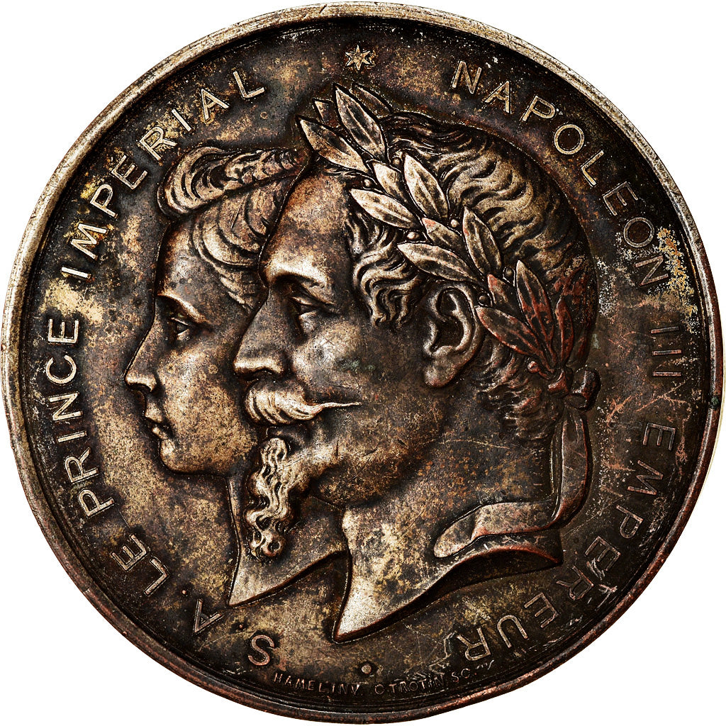France, Medal, Napoléon III, Le Prince Impérial, Hamel, VF(30-35), Copper