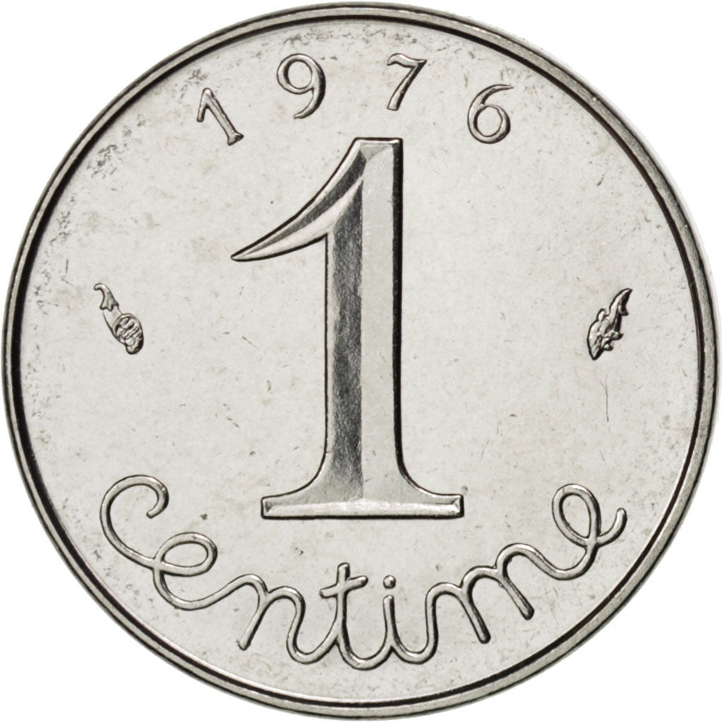 Coin, France, Épi, Centime, 1976, MS(63), Stainless Steel, KM:928, Gadoury:91