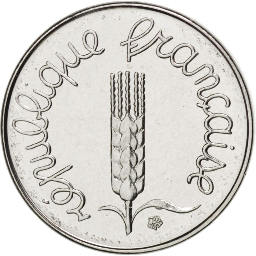 FRANCE, Épi, Centime, 1977, Paris, KM #928, MS(63), Stainless Steel, 15, 1.65