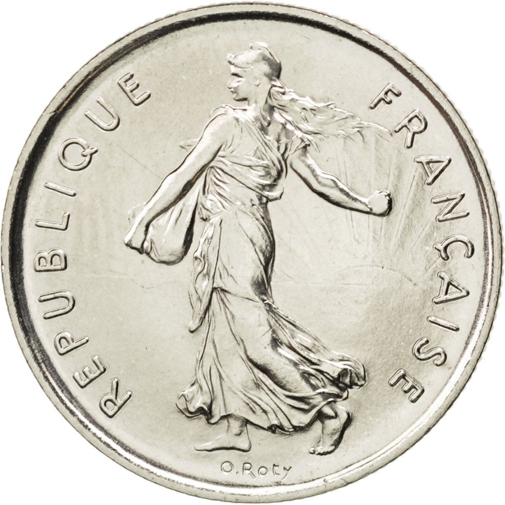 FRANCE, Semeuse, 5 Francs, 1973, Paris, KM #926a.1, MS(63), Nickel Clad...