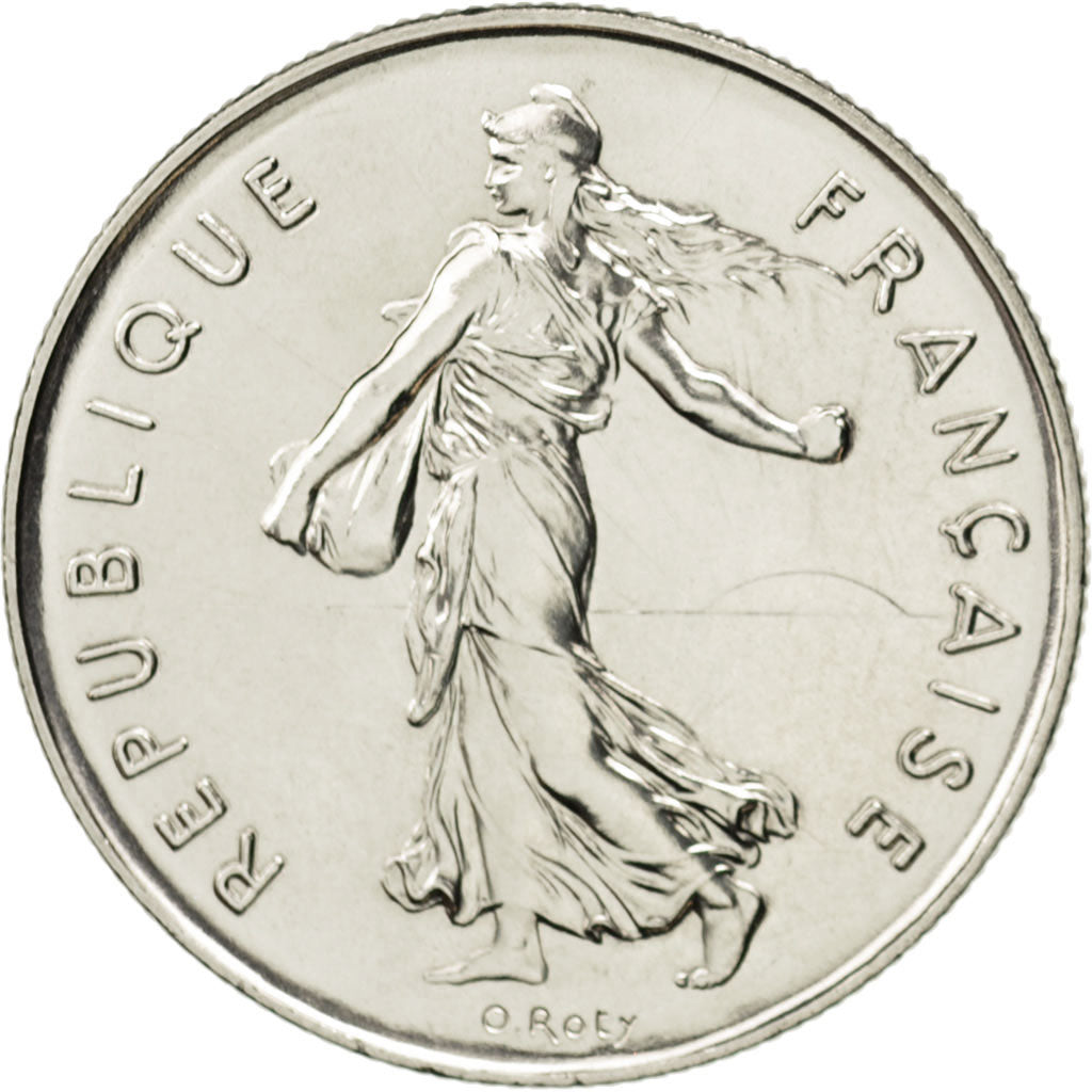 FRANCE, Semeuse, 5 Francs, 1974, Paris, KM #926a.1, MS(63), Nickel Clad...